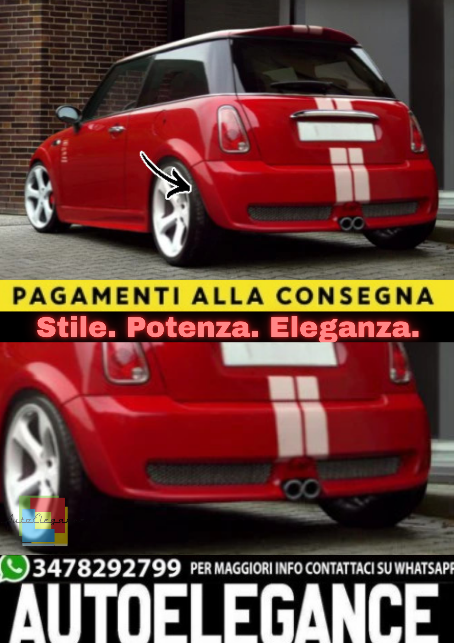 🔥PARAURTI POSTERIORE ADATTO  PER MINI COOPER🔥