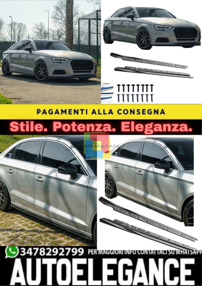 🔥SIDE SKIRTS ADATTO PER AUDI A3 8V FACELIFT SEDAN 2016–2020🔥