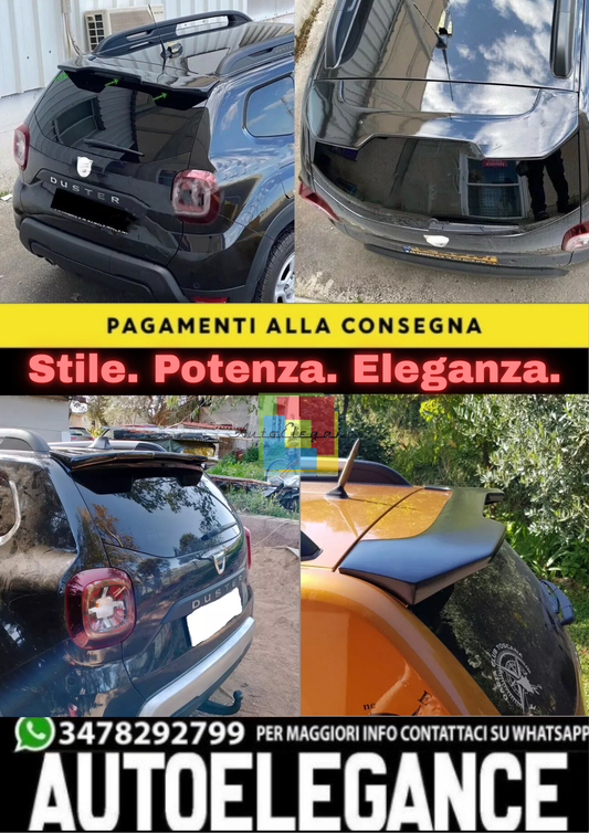 🔥SPOILER TETTO PER DACIA DUSTER 2 2018-2021 LOOK SAFARI NERO LUCIDO🔥