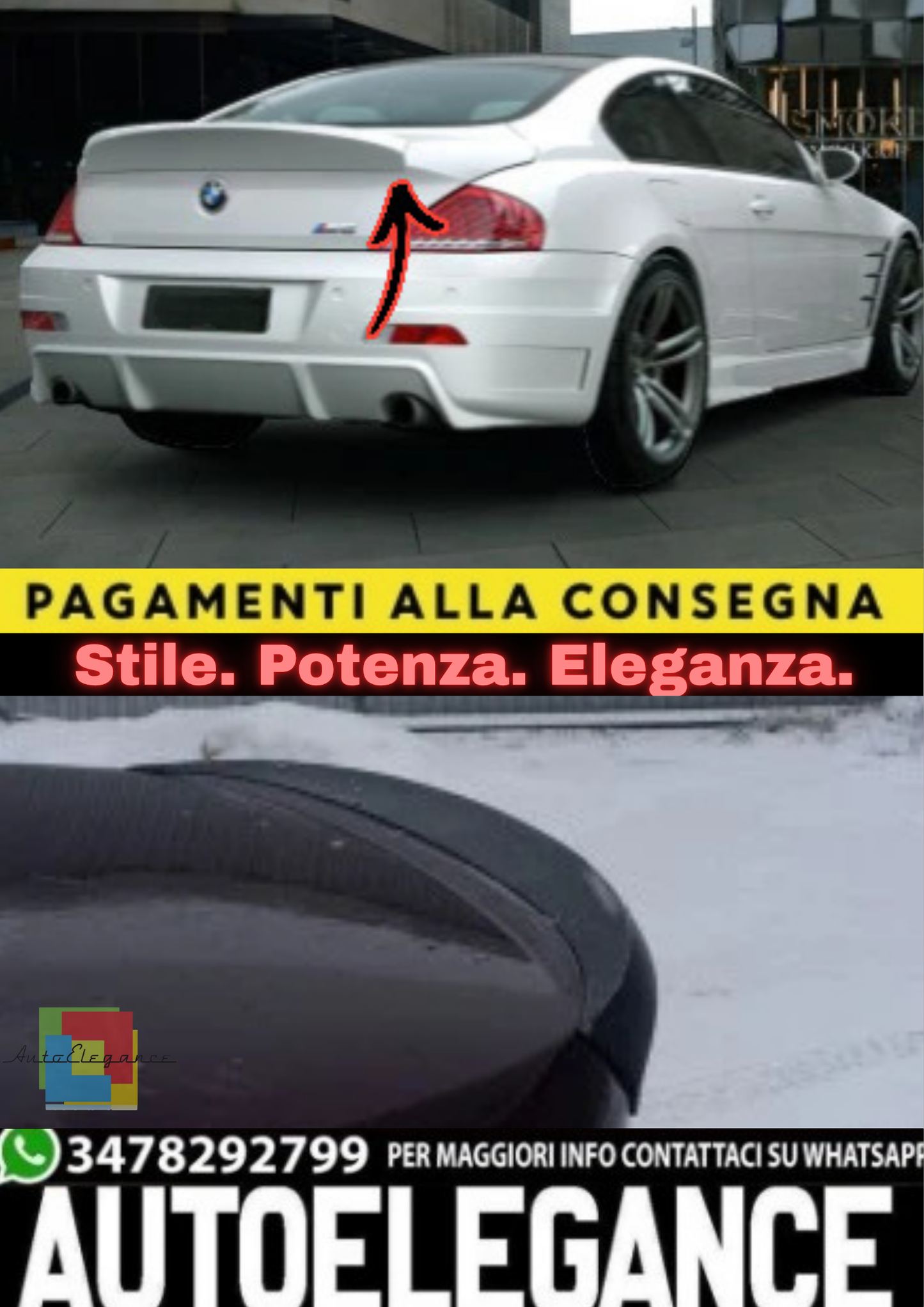 ✨ SPOILER BAGAGLIAIO BMW SERIE 6 E63 / E64 (2003–2010)✨