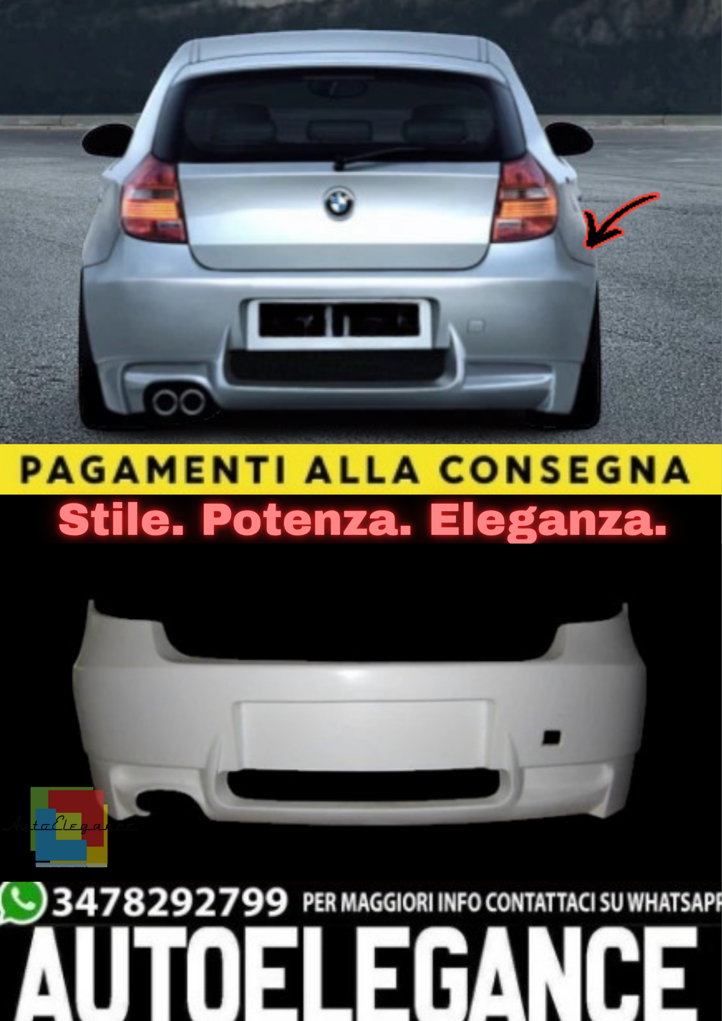 ✨PARAURTI POSTERIORE PER BMW SERIE 1 E87 (2004–2011)✨