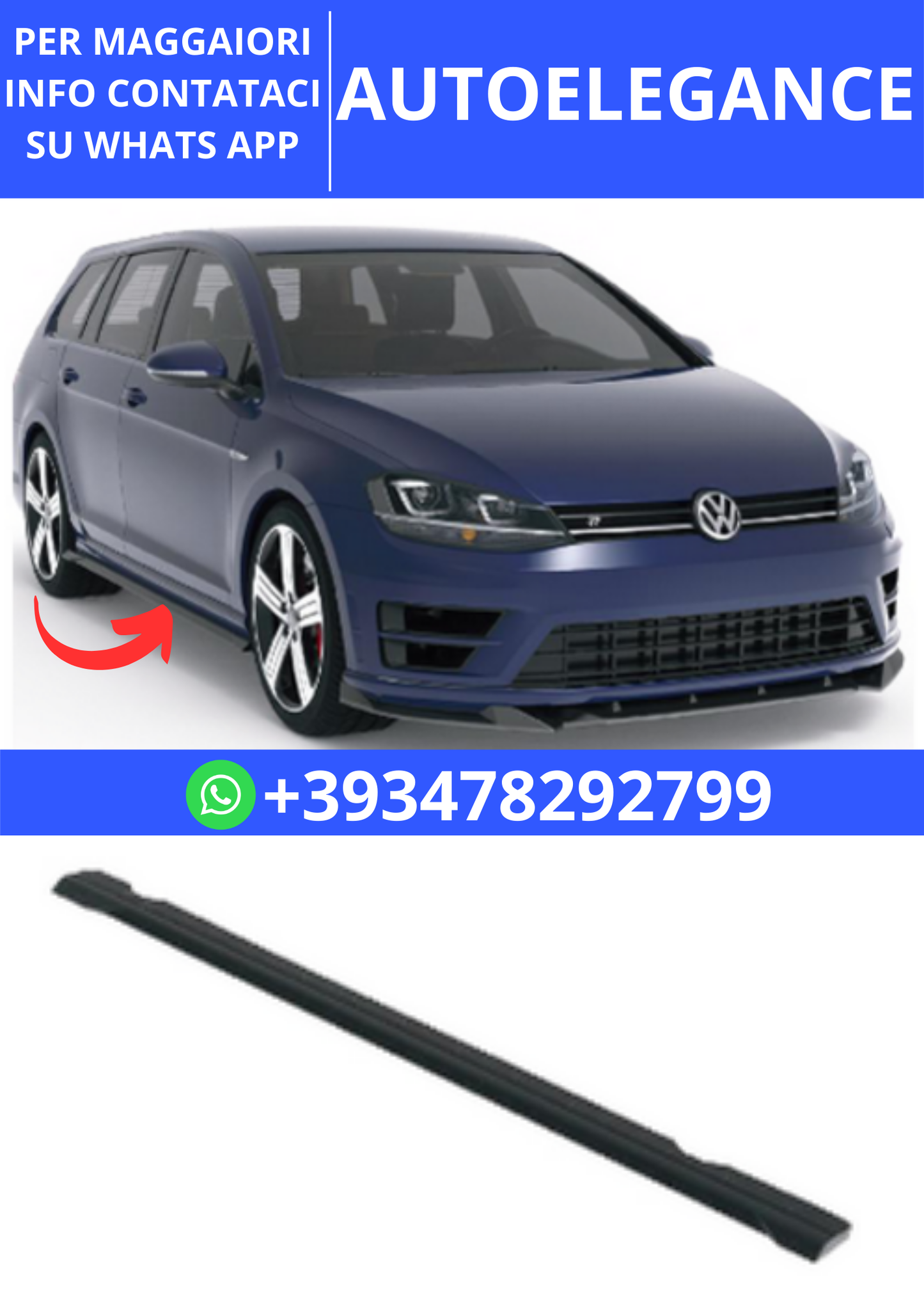 💫ART.2407 SOTTO MINIGONNE VOLKSWAGEN GOLF MK7 R 2013-2016💫
