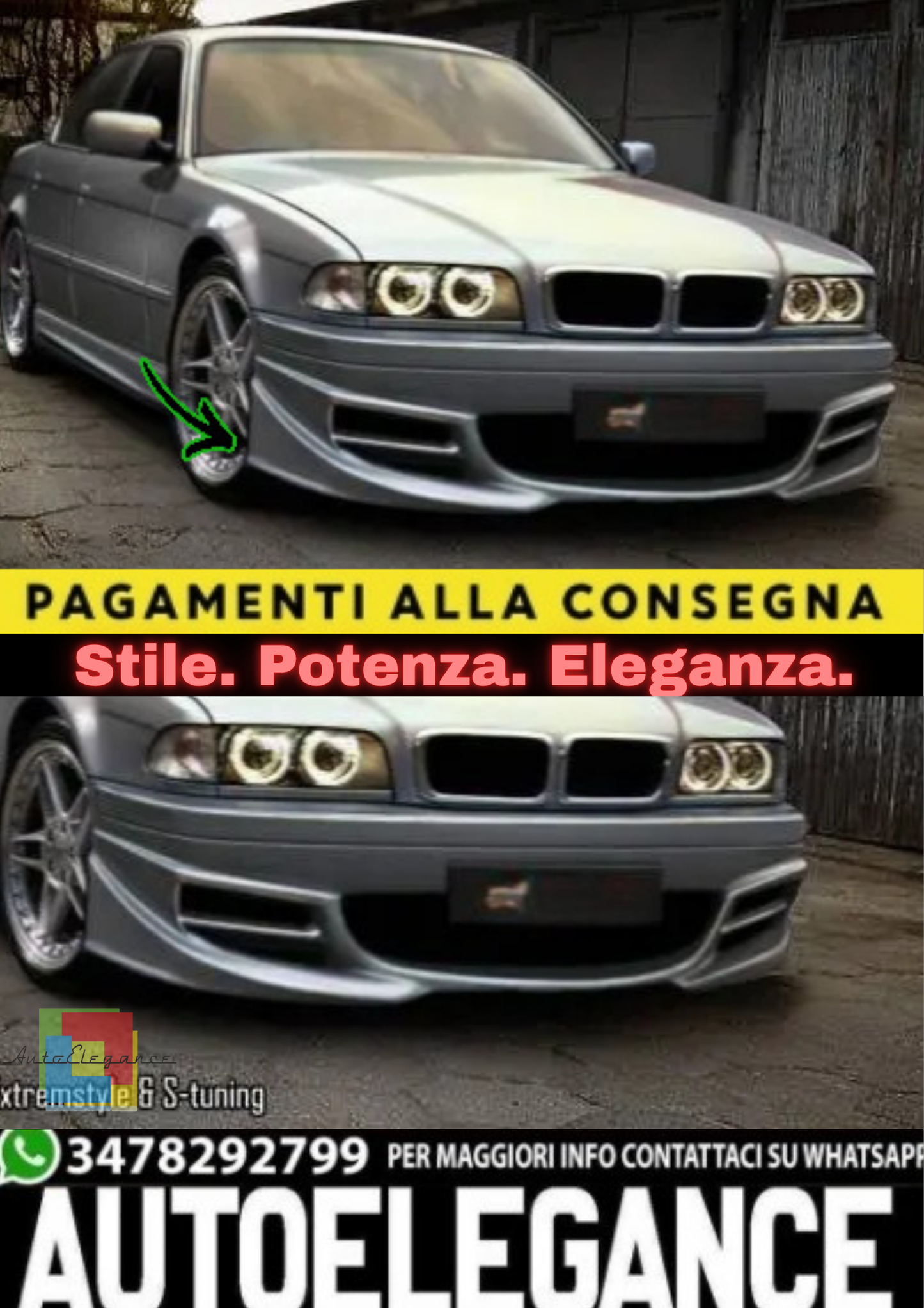 ✨ SPLITTER ANTERIORE BMW E38 (1994–2001)✨