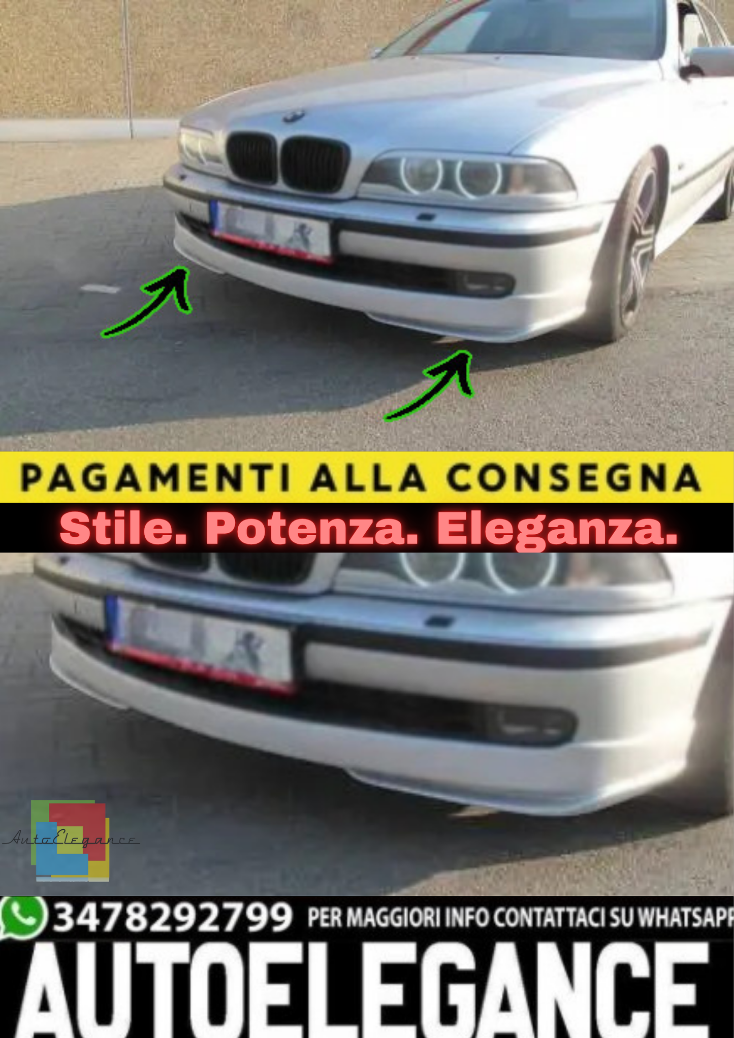 ✨SPLITTER ANTERIORE  INFERIORE BMW E39 (1995–2003)✨