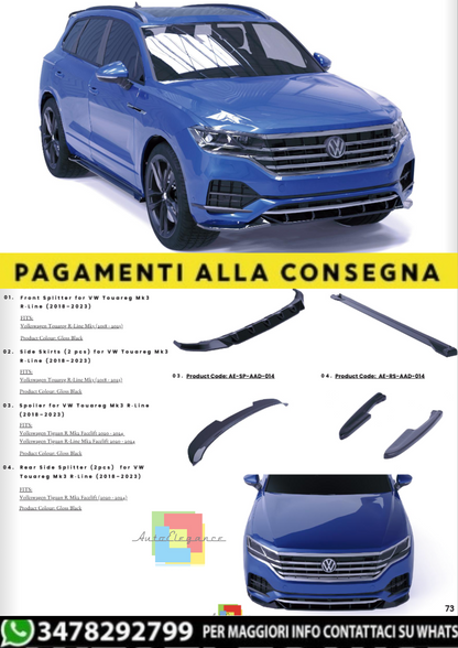 💫Bodykit Completo per VW Touareg Mk3 R-Line (2018–2023) – Finitura Nero 💫