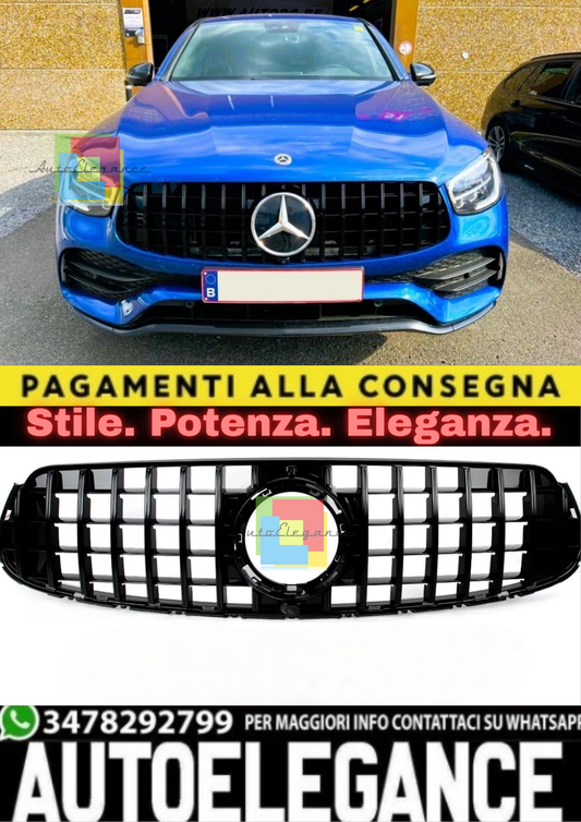 ✨Griglia PANAMERICANA GT nera lucida per Mercedes GLC Classe W253 19-22✨