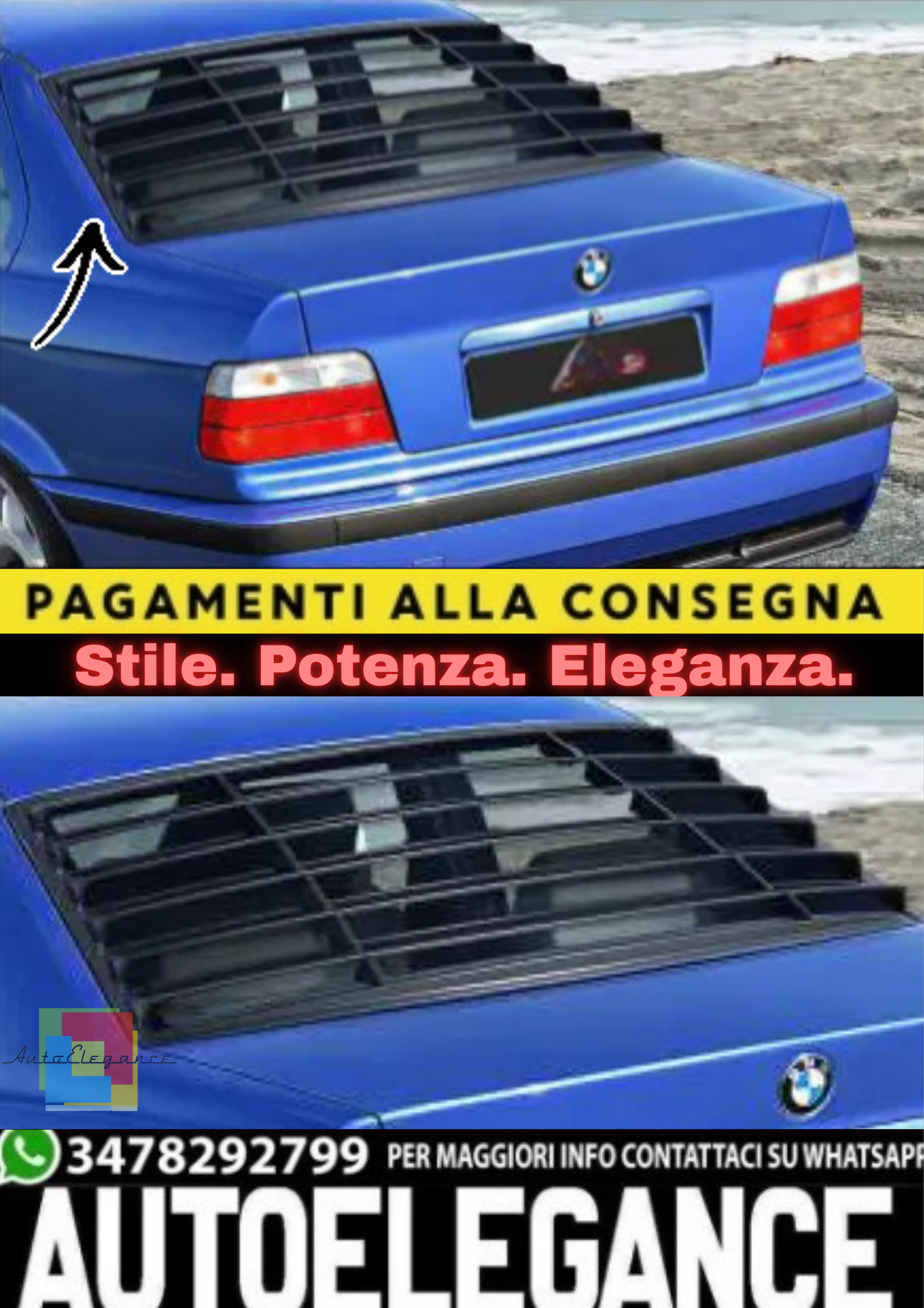 ✨LOUVER POSTERIORE BMW E36 (1990–2000)✨