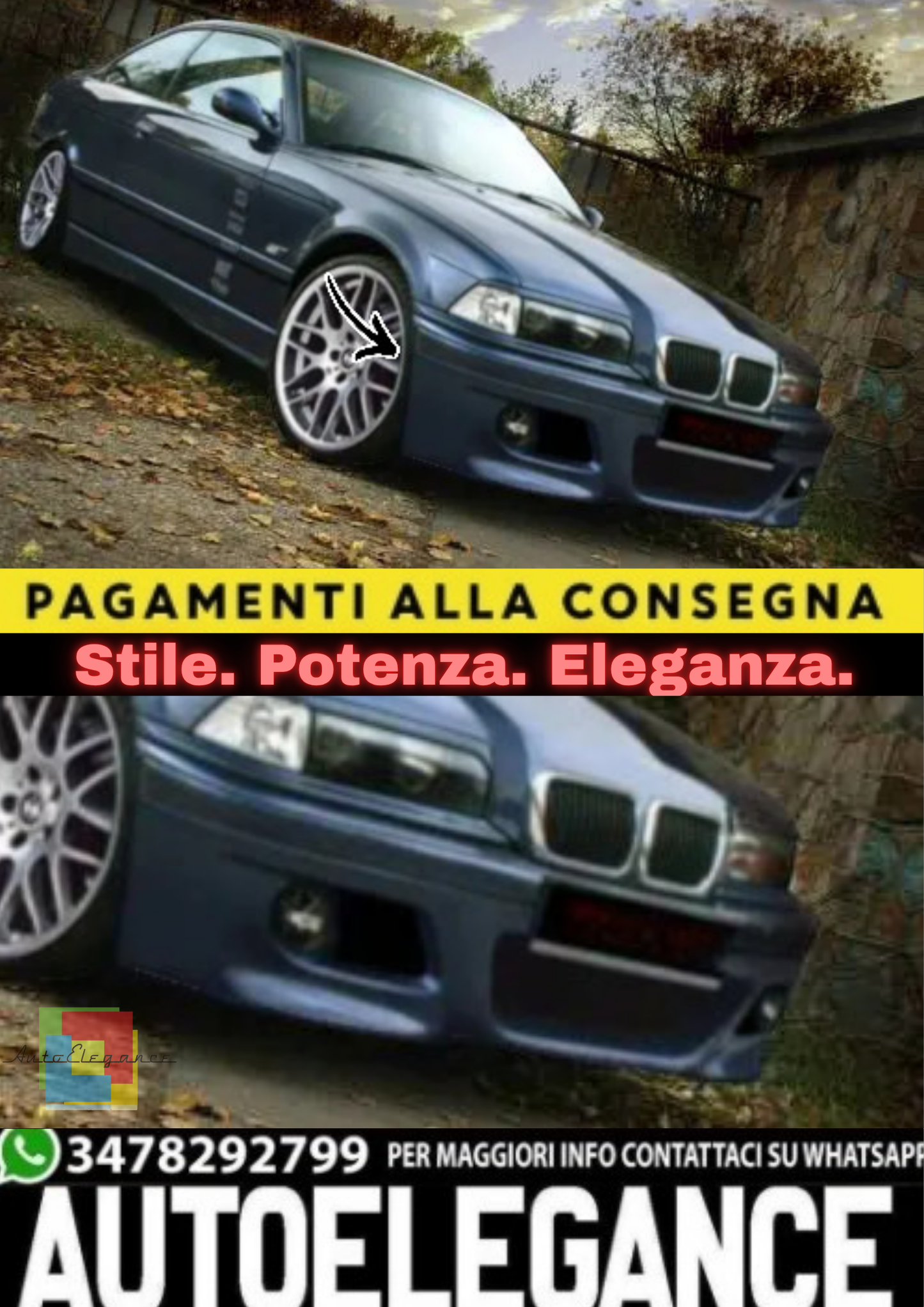 🔥 PARAURTI ANTERIORE PER BMW E36🔥