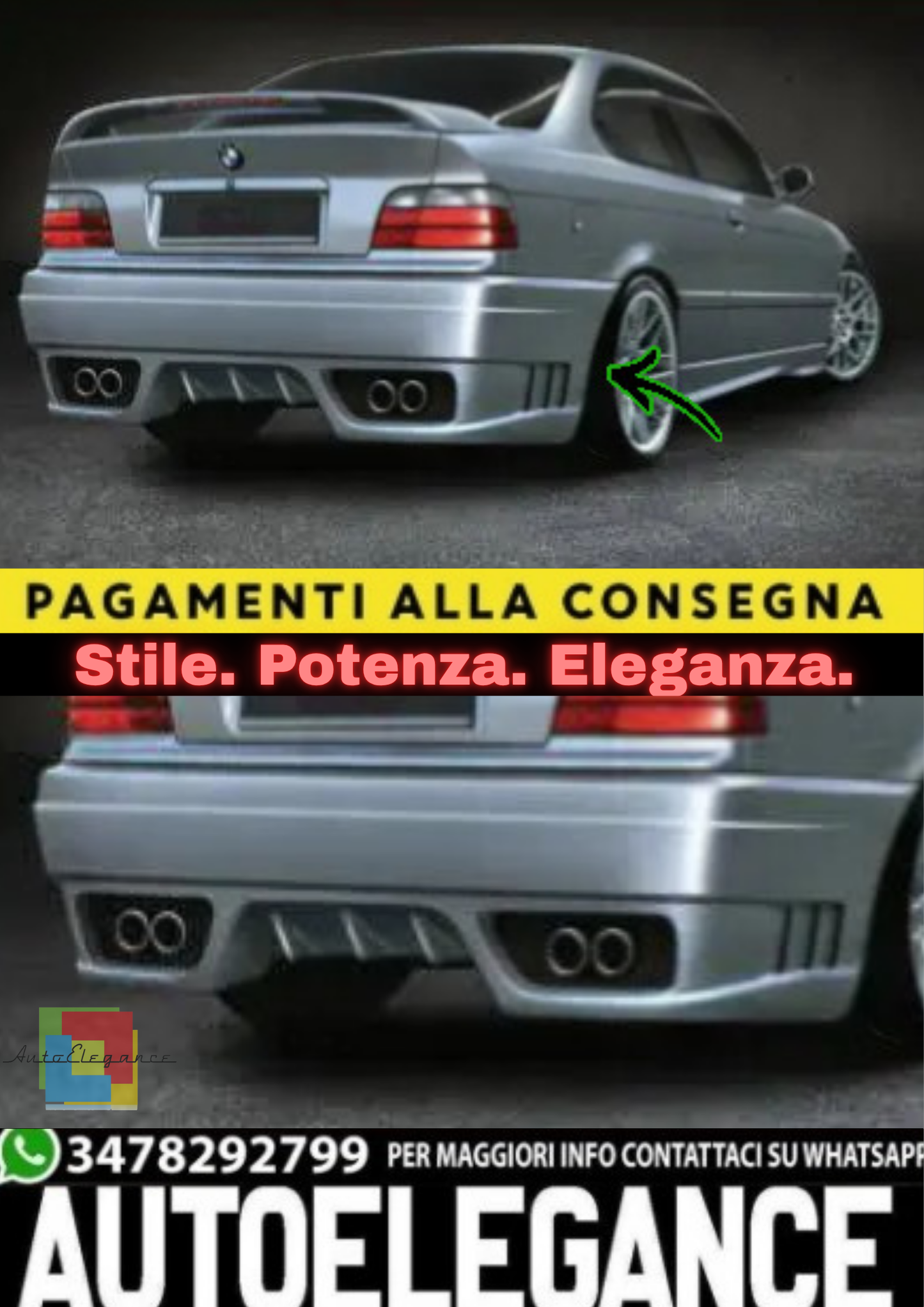 🔥PARAURTI POSTERIORE ADATTO PER BMW E36🔥