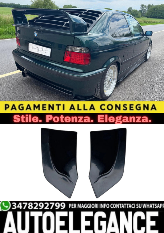💫Paraurti Posteriore Nero Lucido con Splitter in ABS per BMW E36 (1993–2000)💫