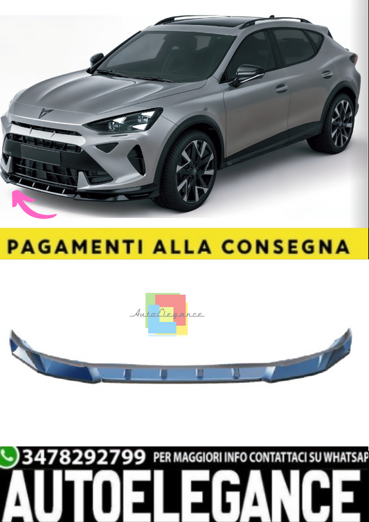💫Splitter Anteriore per CUPRA Formentor Facelift 2024+ - Nero Lucido💫