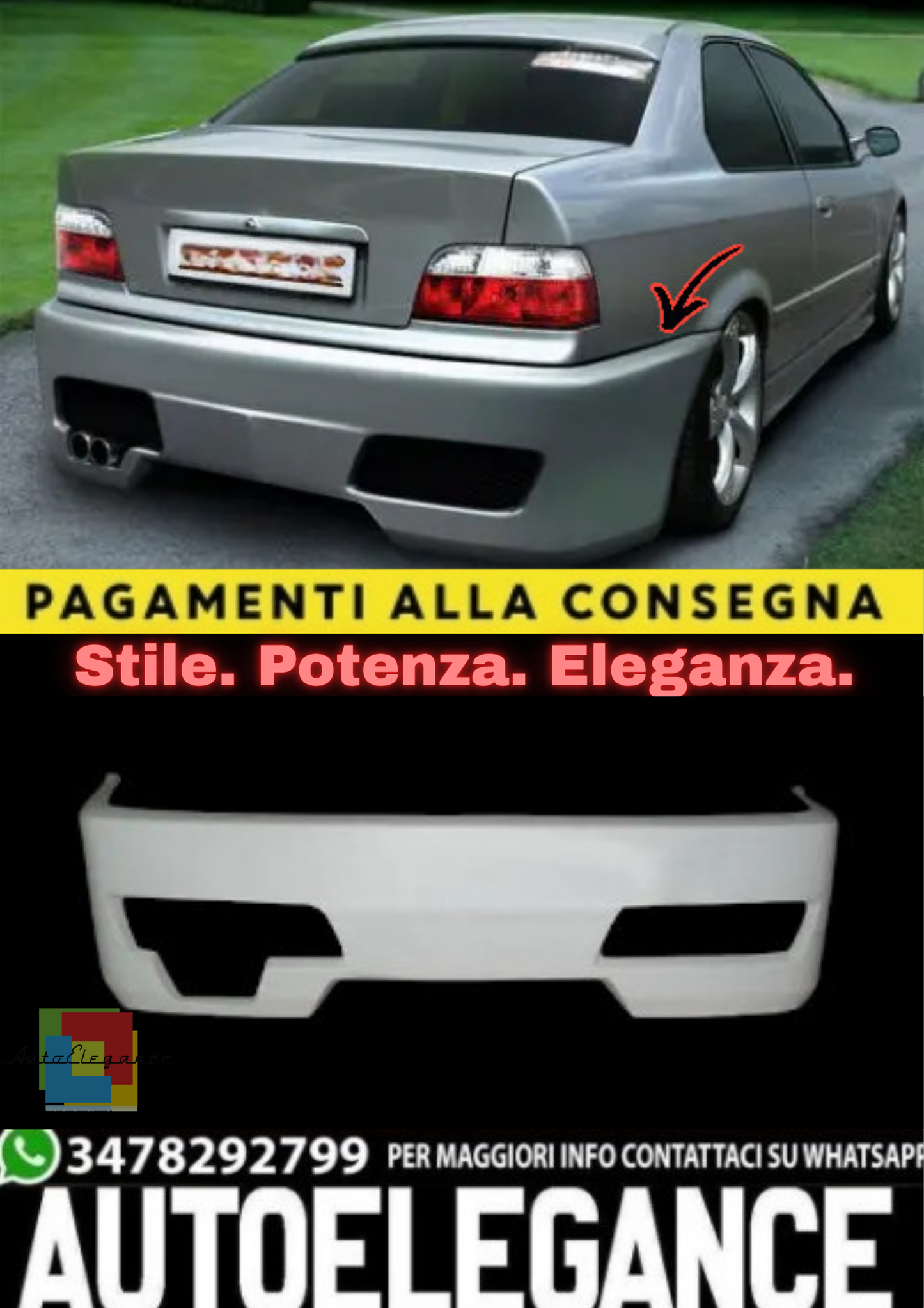 🔥PARAURTI POSTERIORE ADATTO PER  BMW E36🔥