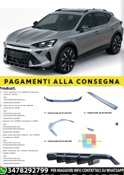 💫Body Kit Completo per CUPRA Formentor 2020+ (5 pezzi) - Nero Lucido💫