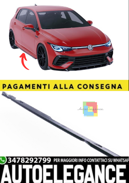 💫 Minigonne Laterali (2 pezzi) per Volkswagen Golf Mk8 R (2020–2024) – Nero 💫