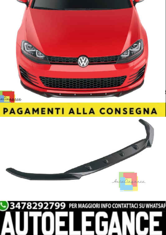 💫Splitter Anteriore per VW Golf GTI Mk7 (2013–2016) – Nero Lucido 💫