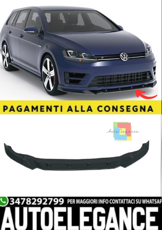 💫Splitter Anteriore per VW Golf 7 R & R-Line (Mk7) (2013–2016) – Nero Lucido💫