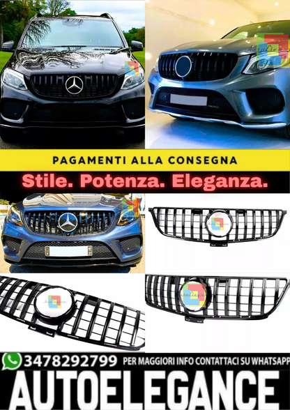 🔥Griglia GTR Nero Lucido ADATTA PER Mercedes GLE Class W166 15-19🔥