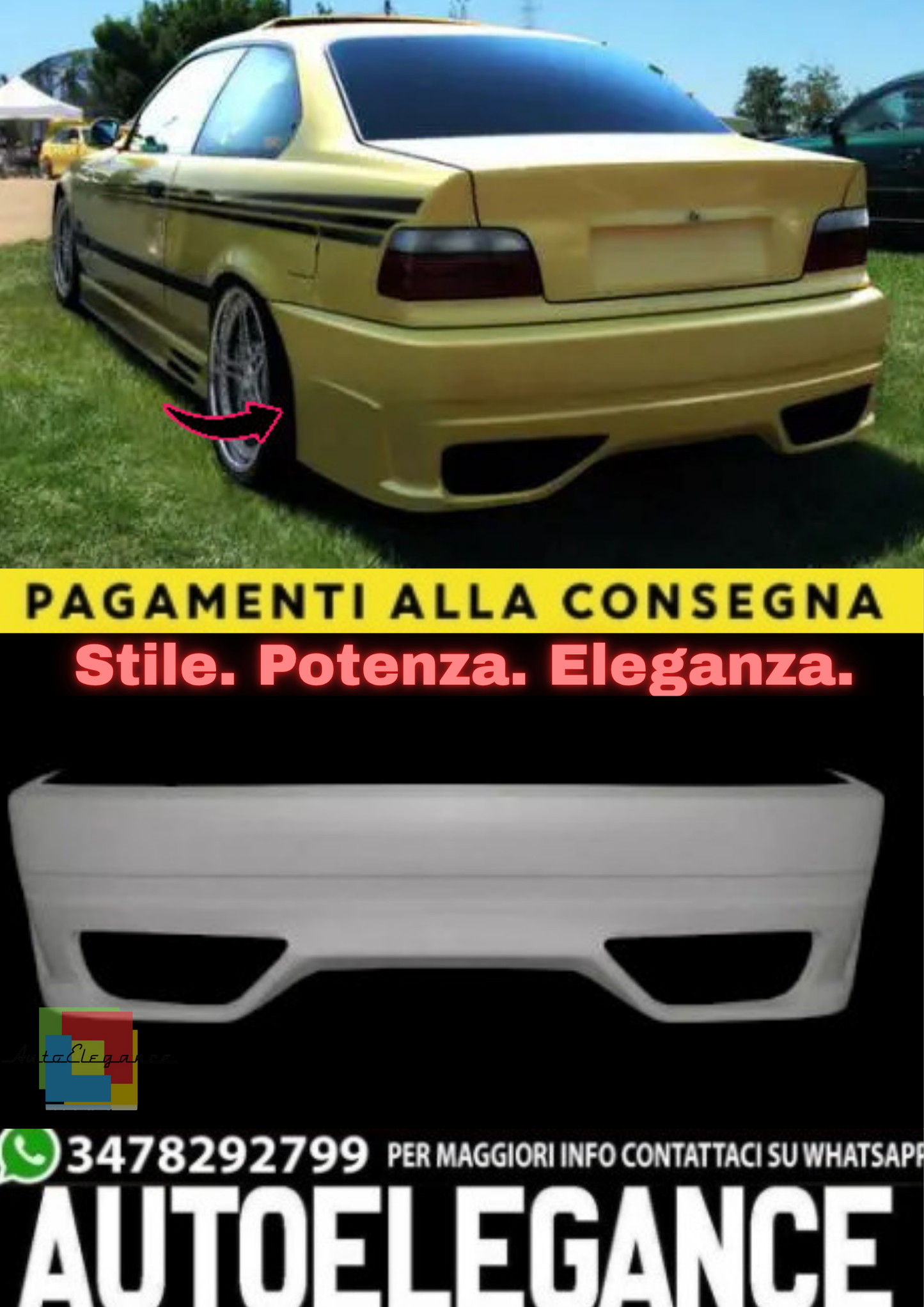 🔥PARAURTI POSTERIORE ADATTO PER BMW E36🔥
