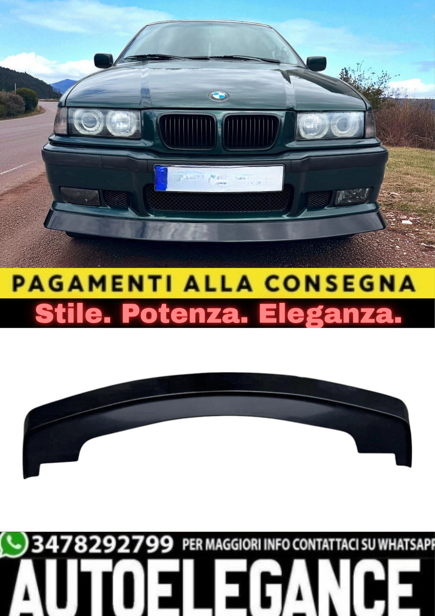 💫Spoiler Anteriore / Labbro M3 Fatlip in ABS per BMW E36 – Spada Sportivo💫