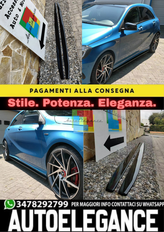 🔥SOTTO MINIGONNE ABS NERO LUCIDO ADATTO PER MERCEDES CLASSE A W176🔥