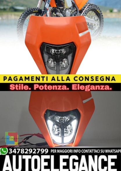 🔥Portafaro LED con Mascherina – KTM EXC 250 / 300 (2017–2019)🔥