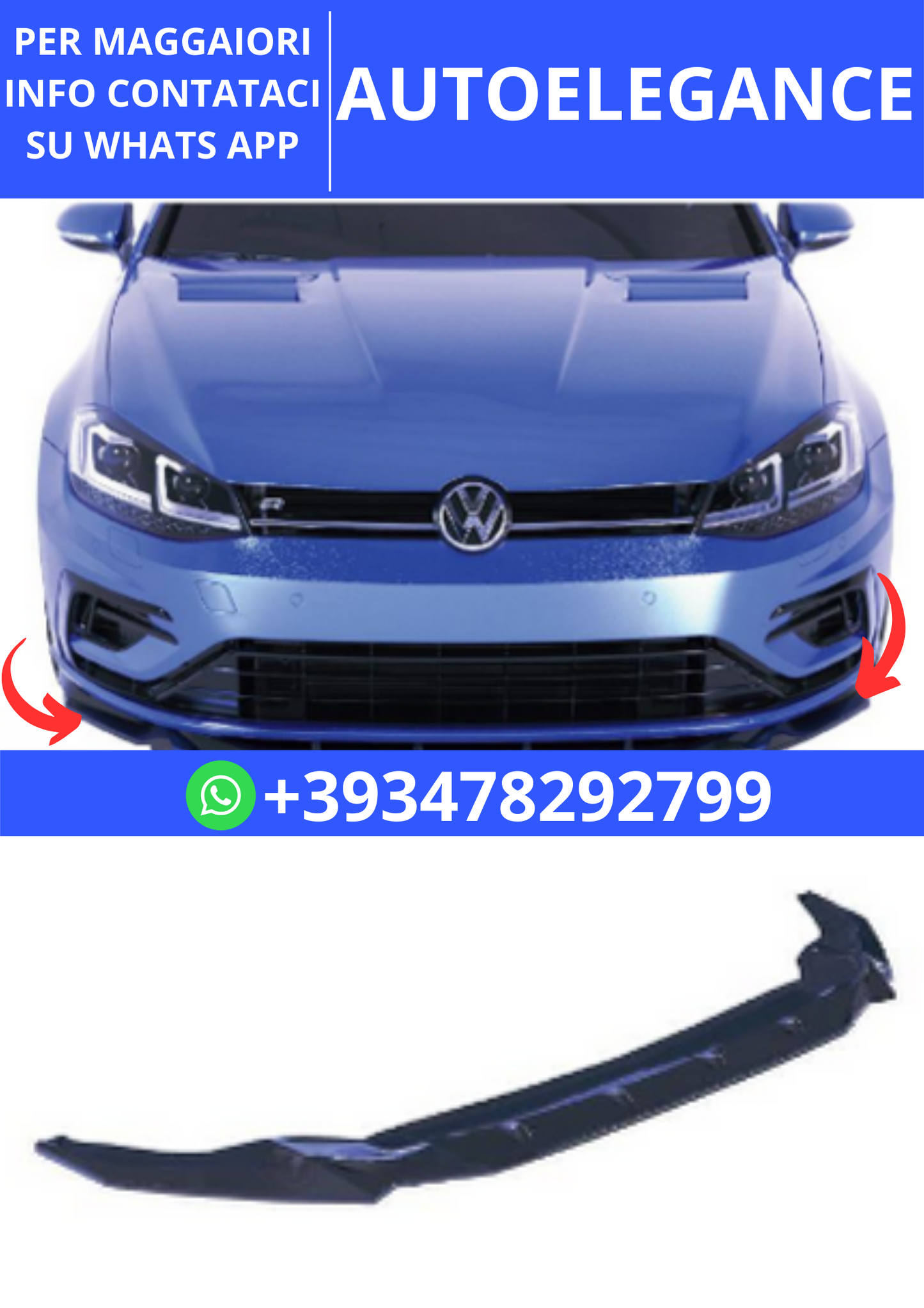 💫ART.2410 SPLITTER VOLKSWAGEN GOLF MK7.5 R  2017-2020💫