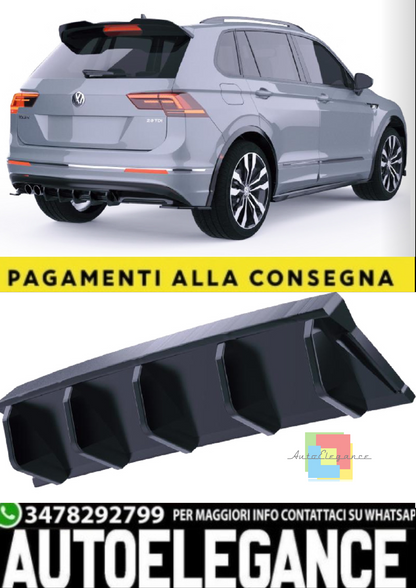 💫Diffusore Posteriore per VW Tiguan Mk2 R-Line (2015–2020) – Nero Lucido💫