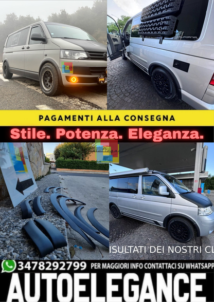 🔥0337 PARAFANGHI ADATTI PER VW TRANSPORTER T5 T5.1 2003-2015 NERO OPACO 🔥