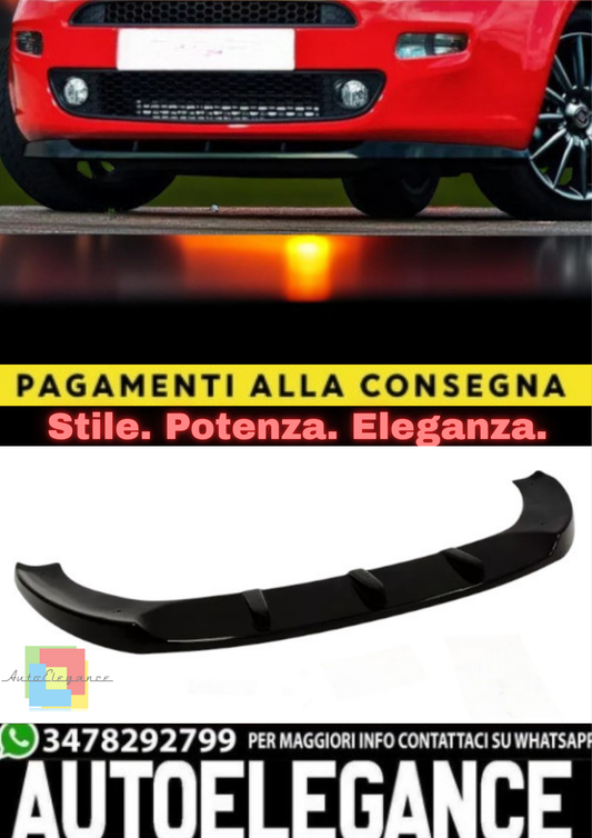 🔥Splitter Anteriore / Sdoppiatore Nero Lucido in ABS per Fiat Punto Evo🔥