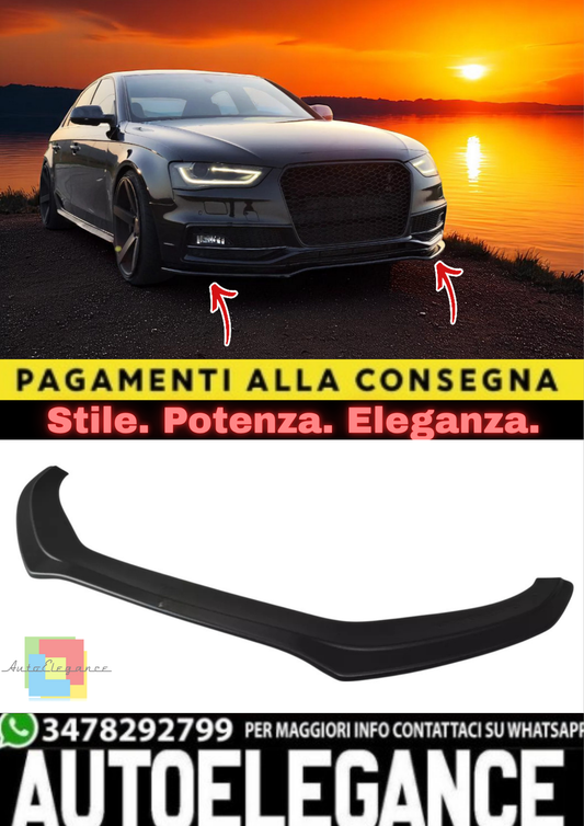 ✨Splitter Anteriore V2 in ABS Nero Lucido per Audi S4 B8 / A4 B8 S-Line Facelif✨