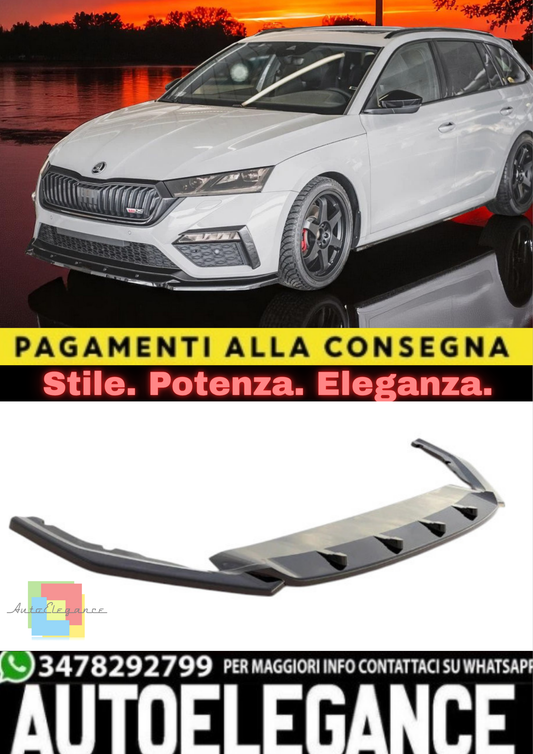 🔥Sdoppiatore Anteriore V3 in ABS Nero Lucido per Skoda Octavia RS MK4 (2020–)🔥