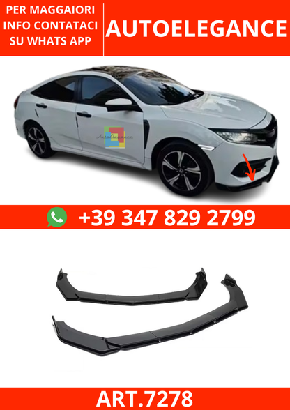 💫ART.7278 5 pezzi Splitter Anteriore in ABS per Honda Civic Sedan 2016-2021💫