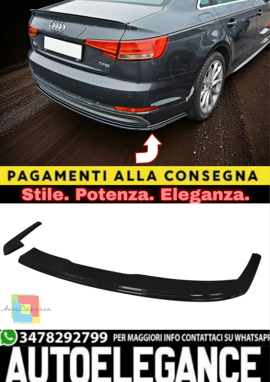 🔥Diffusore Posteriore in ABS Nero Lucido per Audi A4 B9 Berlina (2016–in poi 🔥