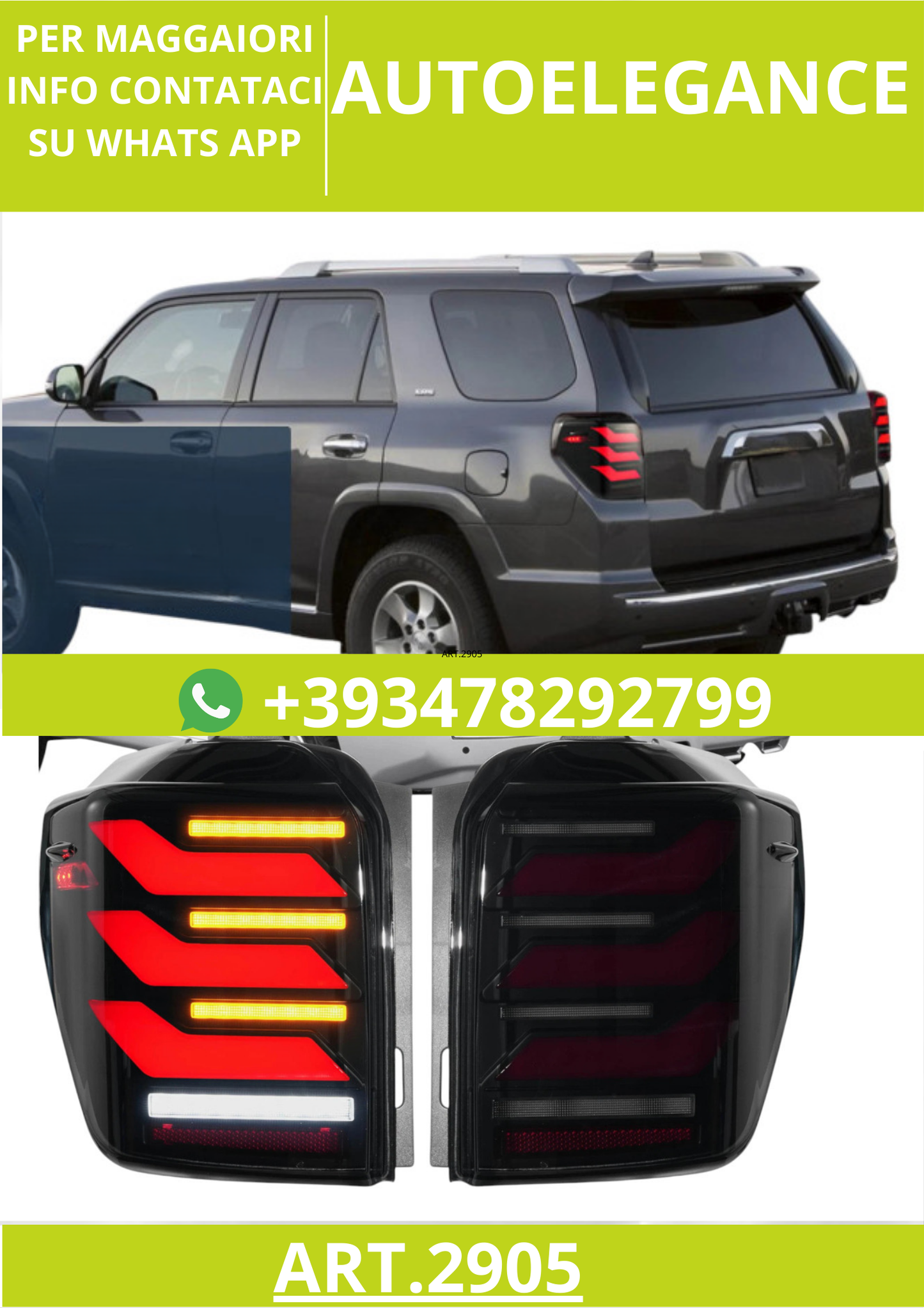 ⭐ART.2905 Fanali Posteriori a LED – Toyota 4Runner (2010–2024)⭐