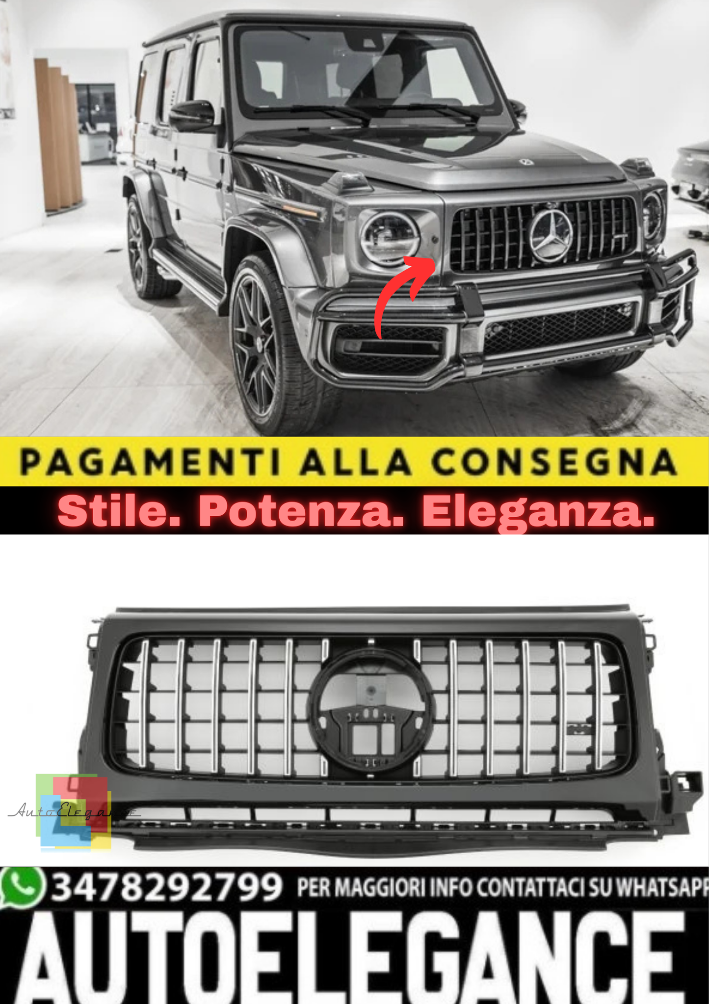 🔥Griglia Panamericana GT Style – Mercedes Classe G W465 (dal 04/2024)🔥