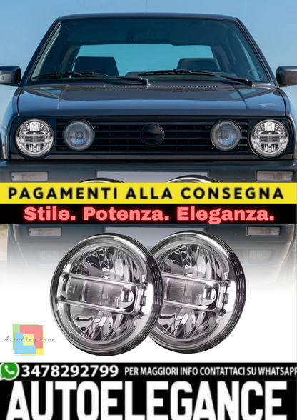 🔥Coppia Fari LED 7" Argento E24 – Volkswagen Golf MK2🔥