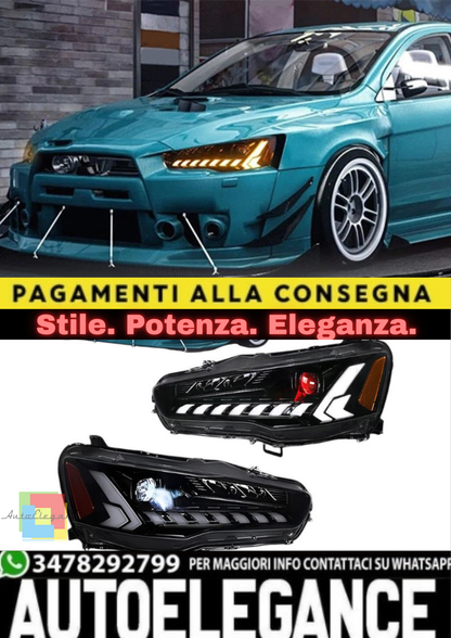 🔥Coppia Fari LED – Mitsubishi Lancer & EVO X (2008–2020) 🔥