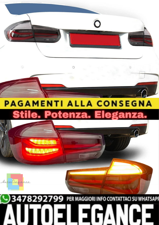 🔥Coppia Fanali Posteriori LED Neri – BMW Serie 3 F31 Berlina (2012–2018)🔥