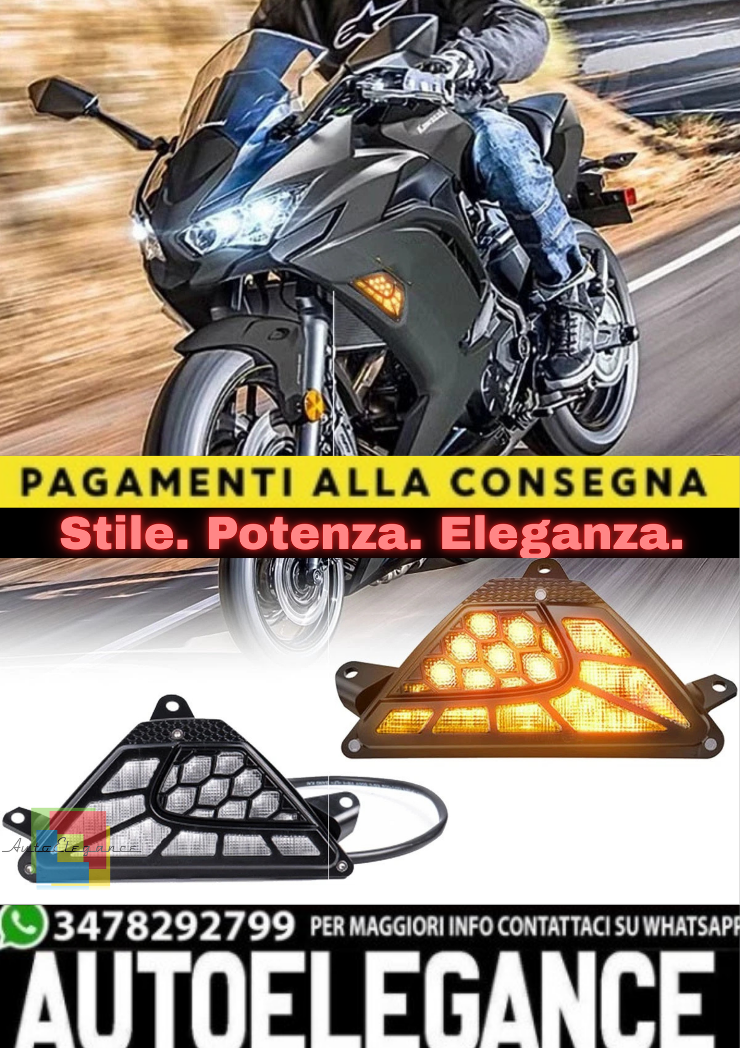 🔥Lampade LED Indicatori di Direzione – Kawasaki Ninja 250 / 300 / 400 / 650 🔥