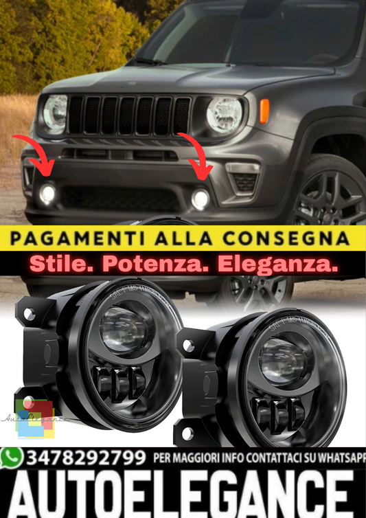 🔥Coppia Lampade Fendinebbia LED – Jeep Renegade (2015–2022)🔥