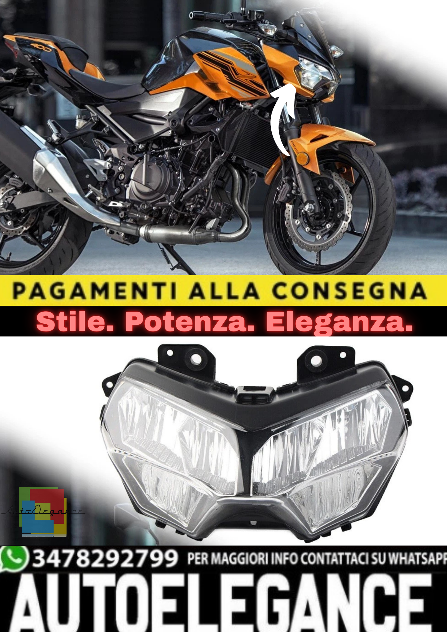 🔥Faro LED – Kawasaki Z650 / Z900 / Z400🔥