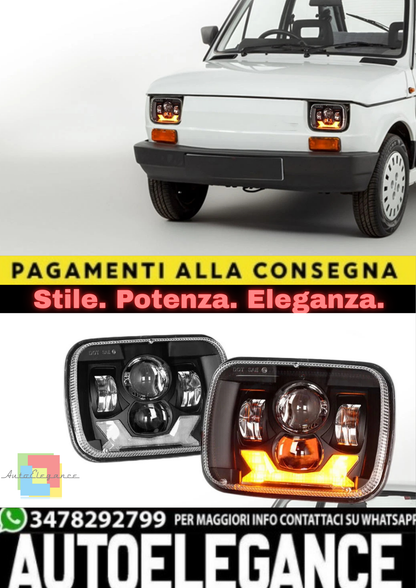 🔥Fanali Frontali LED + Frecce – Fiat 126 / 126 BIS (1972–1992)🔥