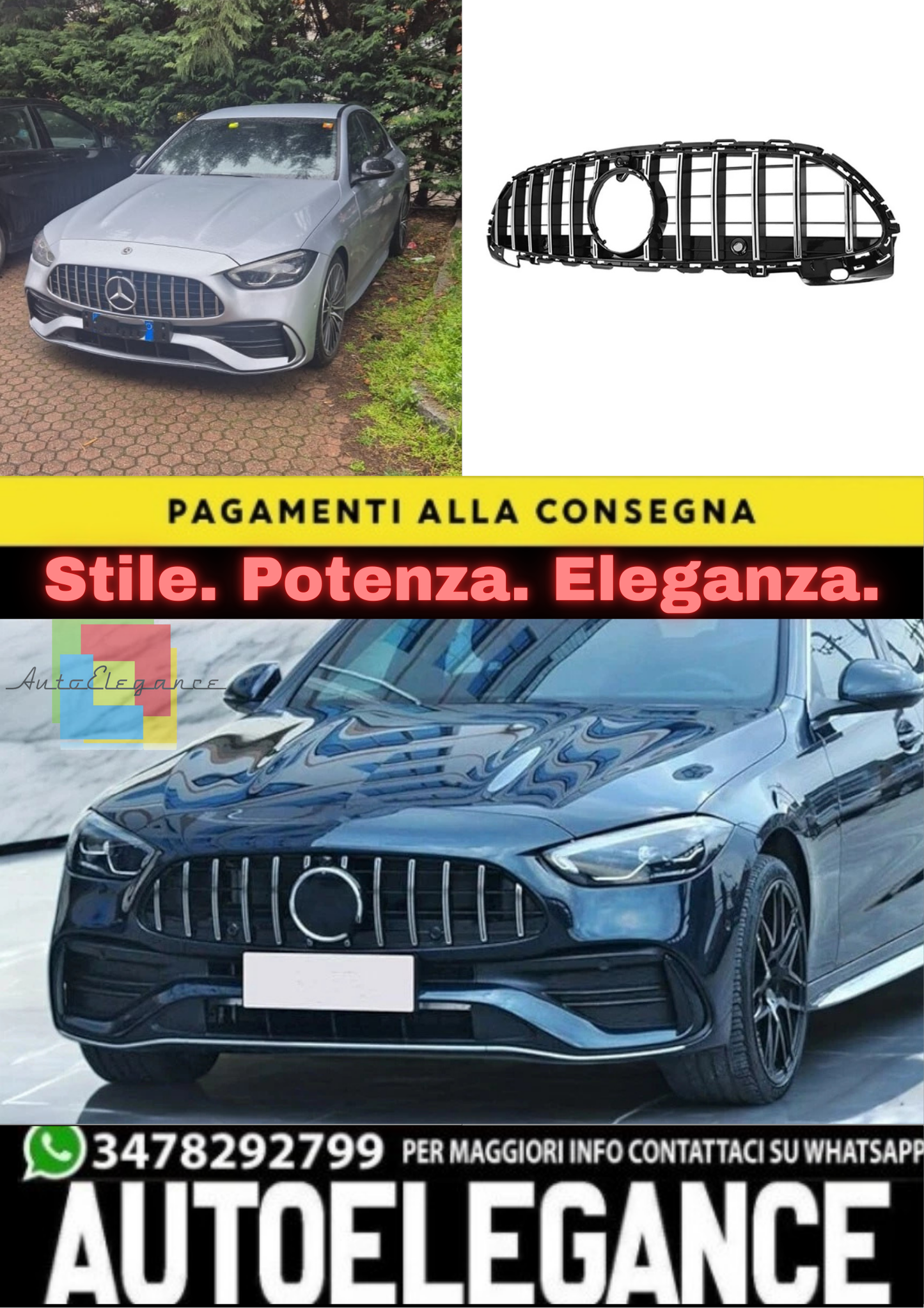 💥GRIGLIA ADATTO PER MERCEDES C-CLASS (W206) SEDAN ESTATE (2021–ON)💥