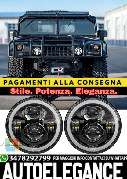 🔥Coppia Fari LED 7" – Hummer H1 / H2 – Land Rover Defender🔥