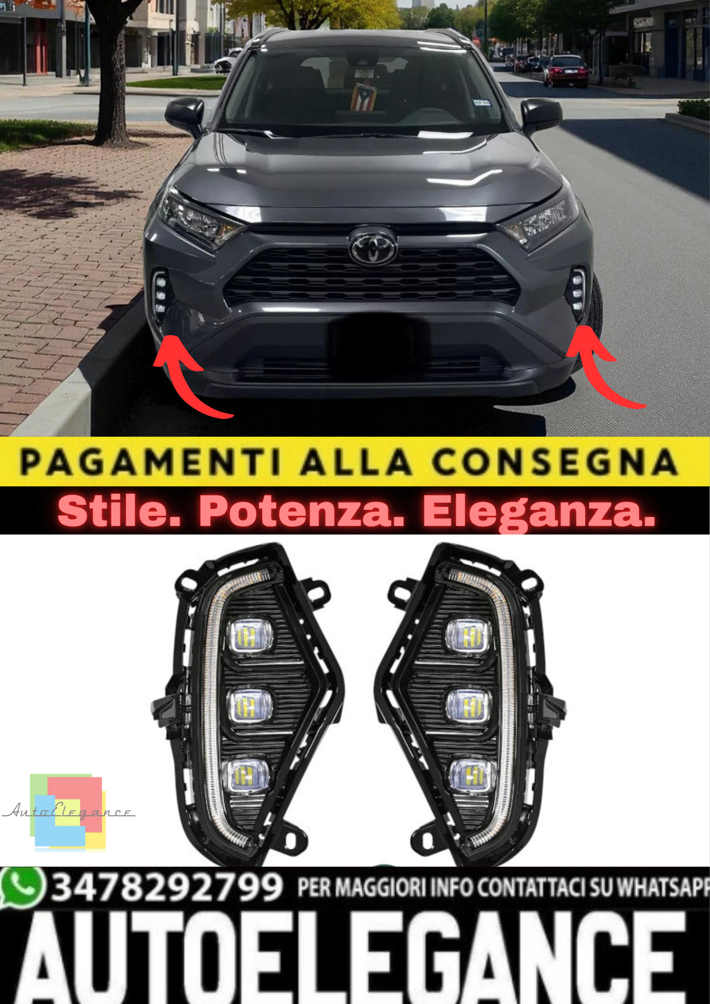 🔥Faro LED con Svolta + DRL + Fendinebbia – Toyota RAV4 (2019–2022)🔥
