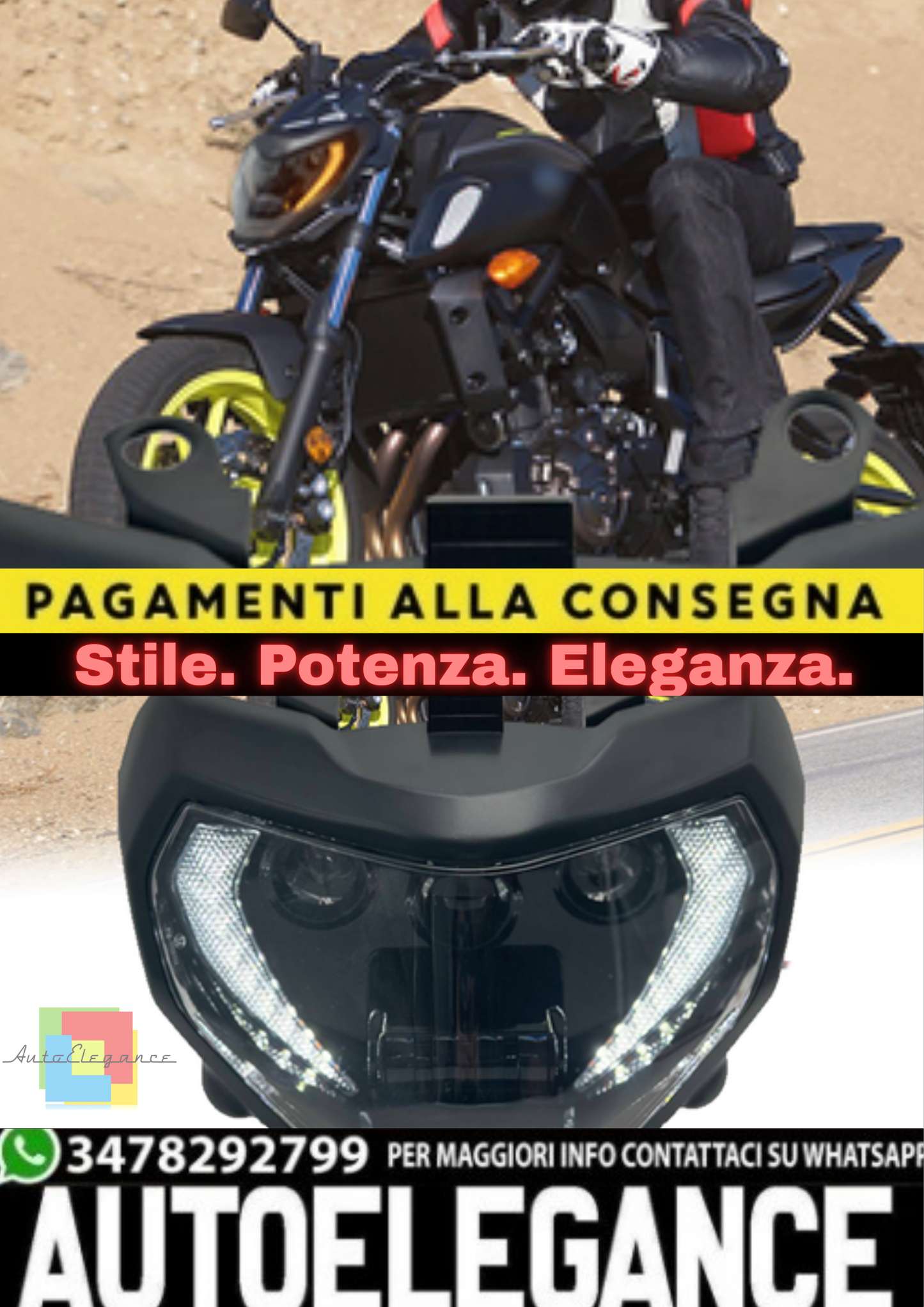 🔥Faro LED E9 Omologato – Yamaha MT-07 (2018–2020)🔥