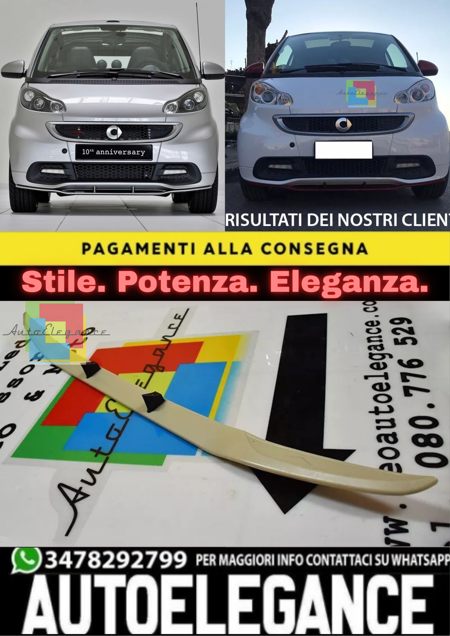 💥SPOILER ANTERIORE ADATTO PER SMART FORTWO 451 2007 - 2012💥