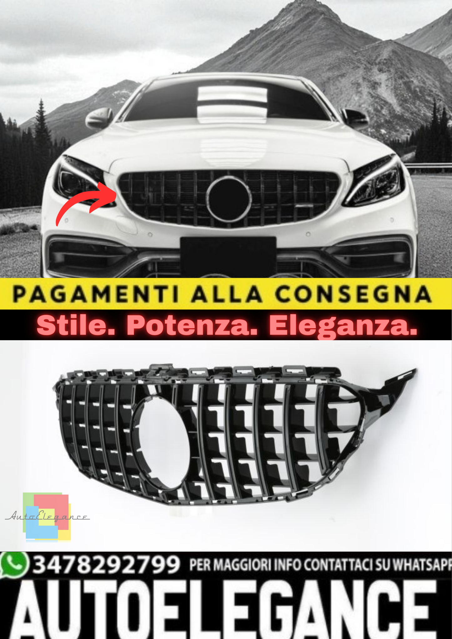 🔥Griglia Panamericana GT – Mercedes W205 (2014–2021)🔥