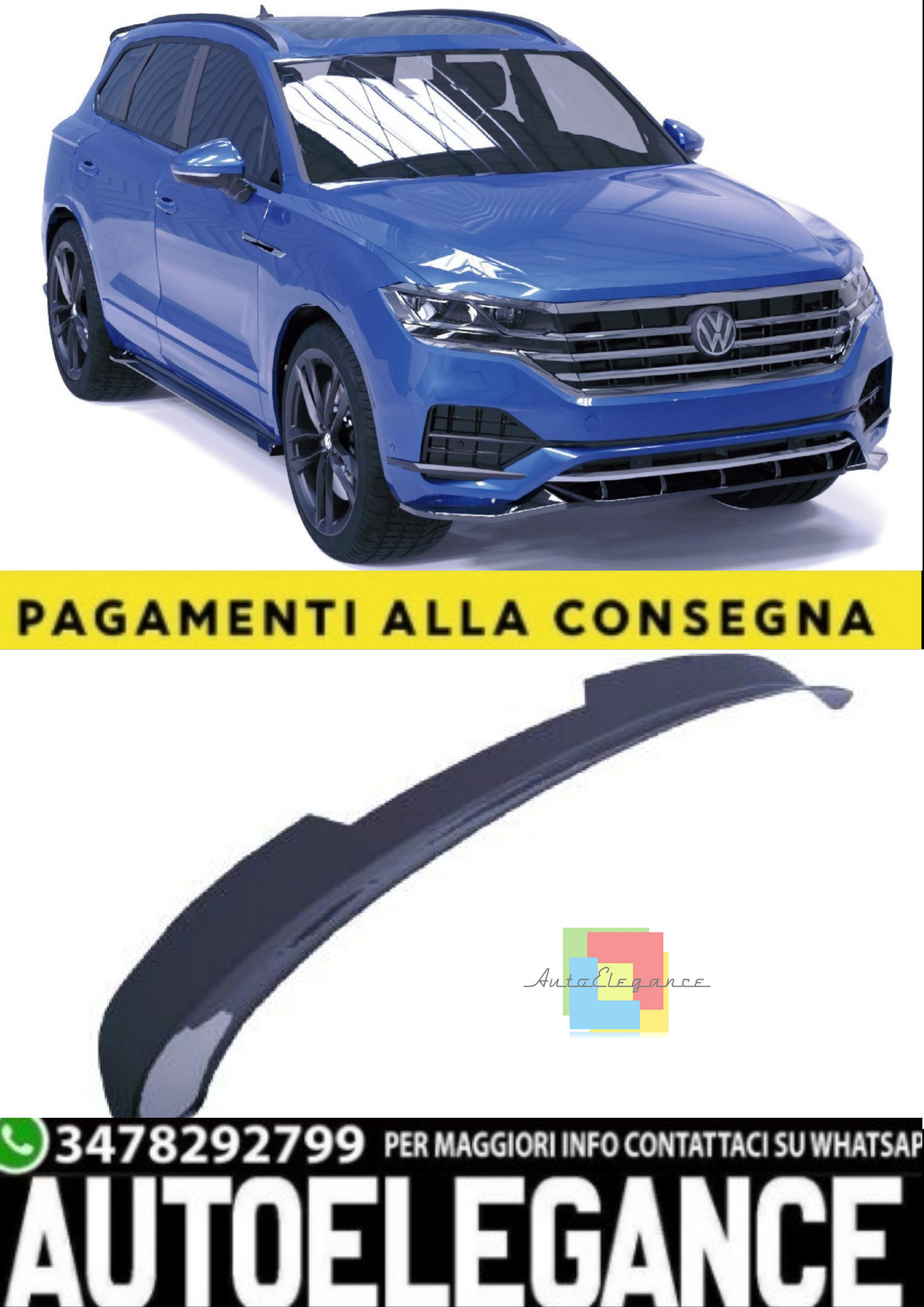 💫Spoiler Posteriore per VW Touareg Mk3 R-Line (2018–2023) – Nero Lucido 💫