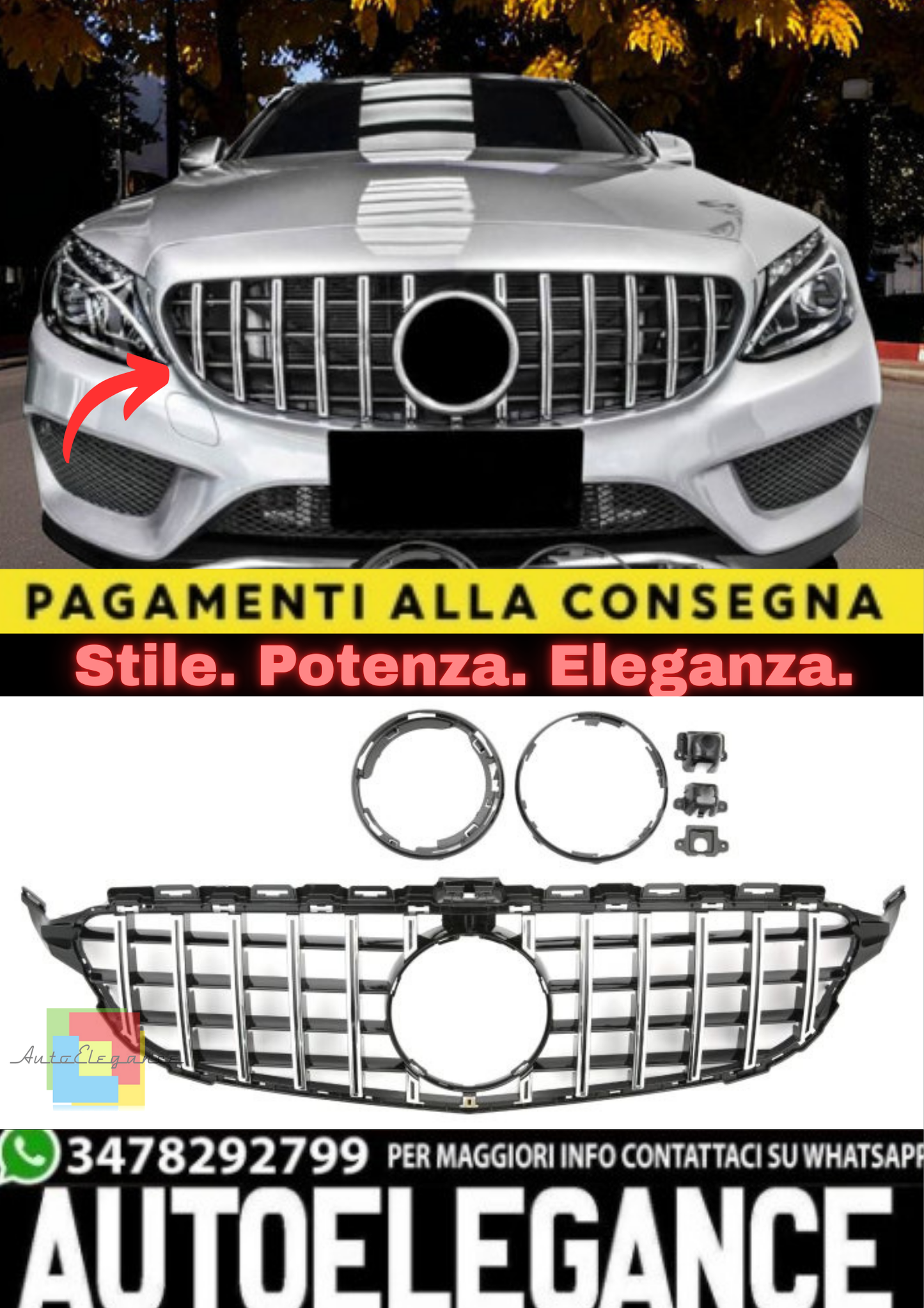 🔥Griglia Panamericana GT – Mercedes W205 2014–2021🔥